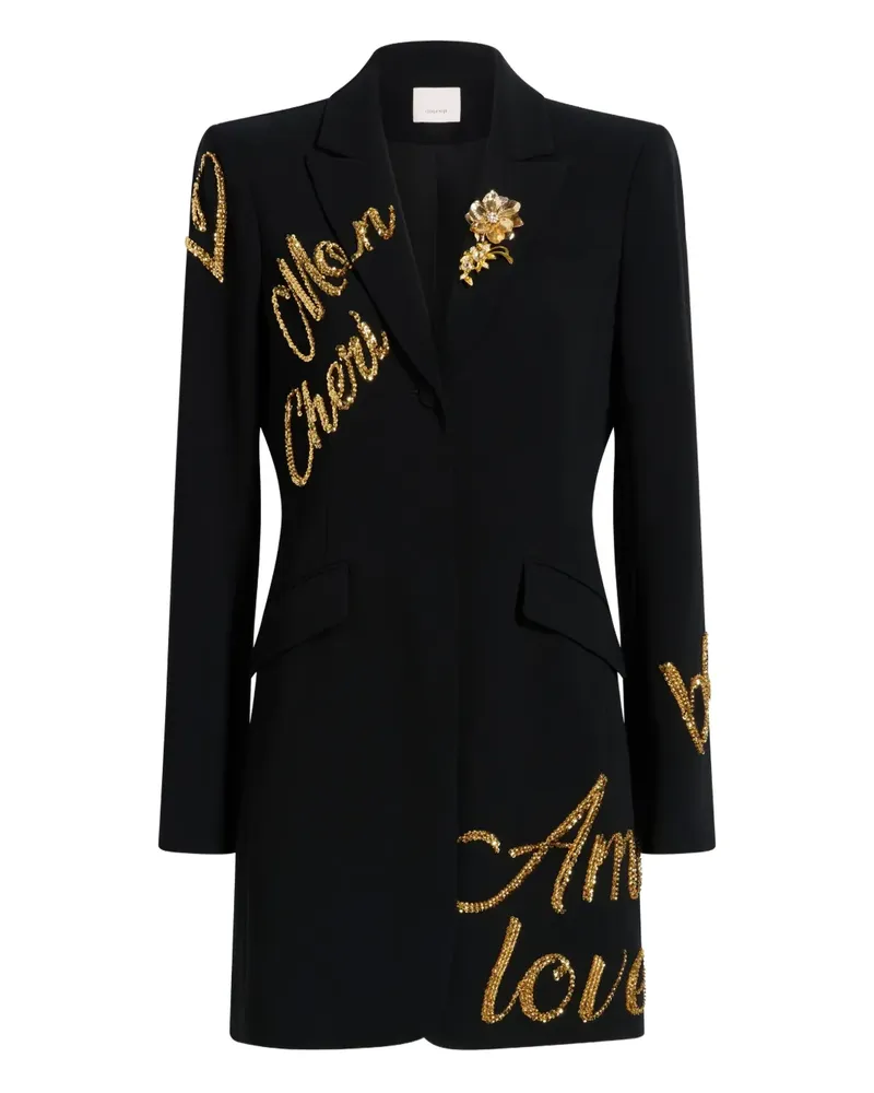 Cinq à Sept Verziertes Joel Minikleid - Schwarz Schwarz