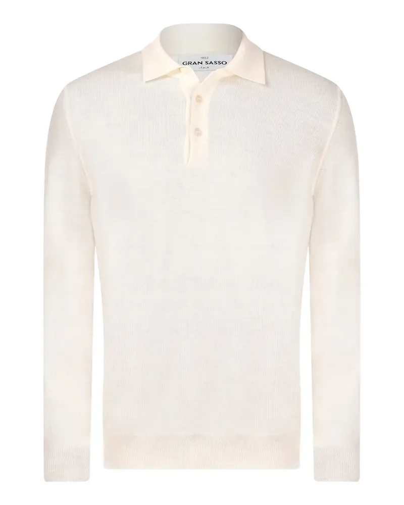 Gran Sasso Langärmeliges Poloshirt - Weiß Weiß