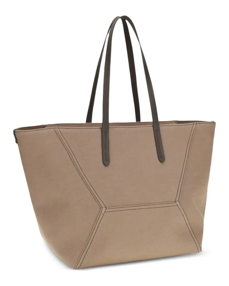 Brunello Cucinelli Bestickter Borsa-Tote Bag - Nude Nude