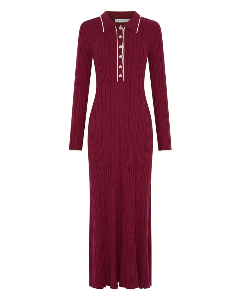 Anna Quan Geripptes Angelina Poloshirtkleid - Rosa Rosa