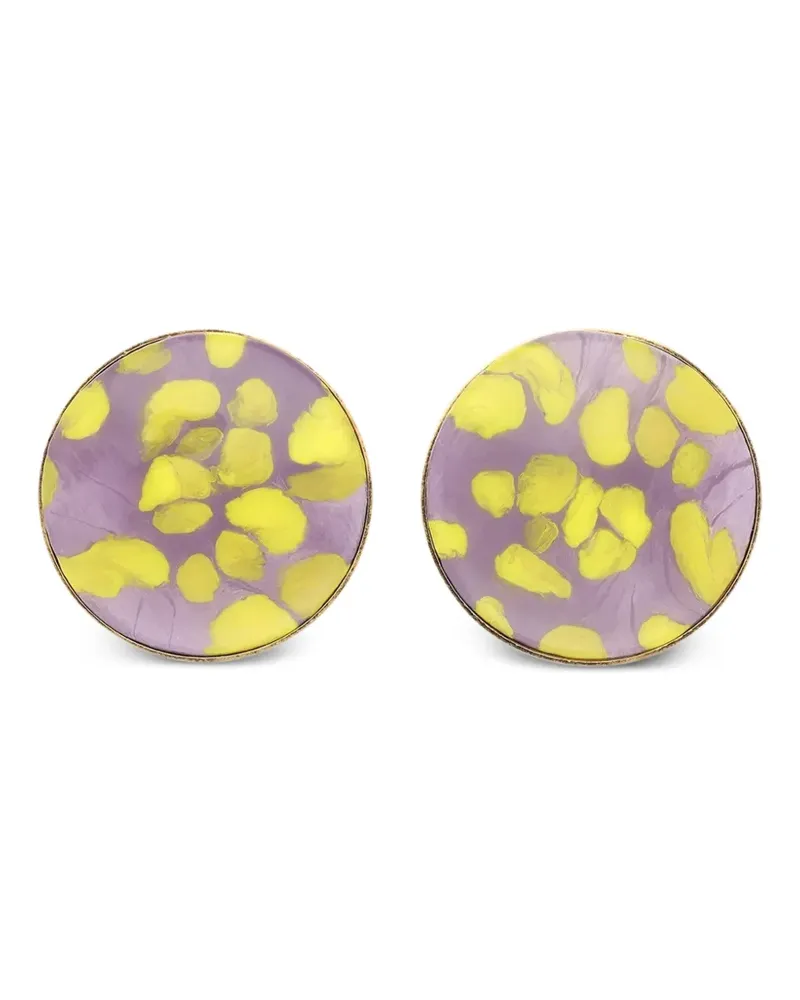 Dries van Noten handmade painted earrings - Gold Gold