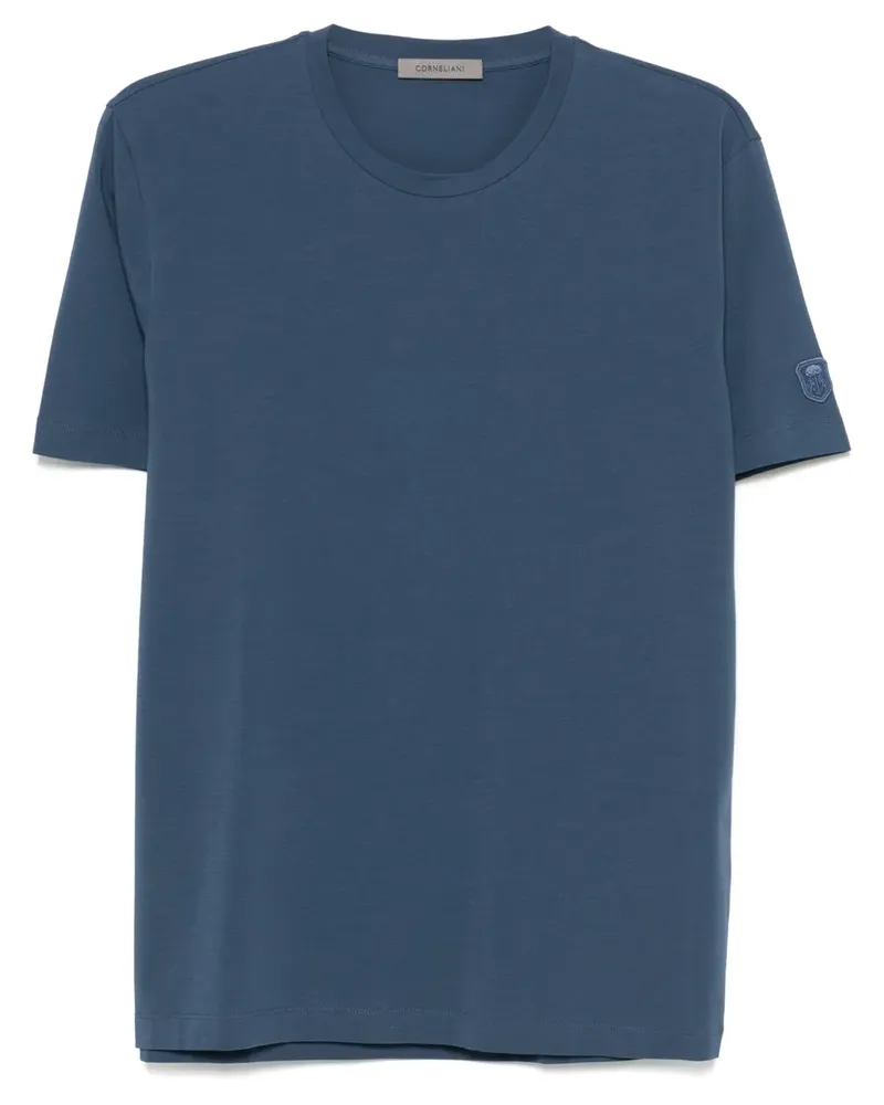 Corneliani T-Shirt mit Logo-Stickerei - Blau Blau