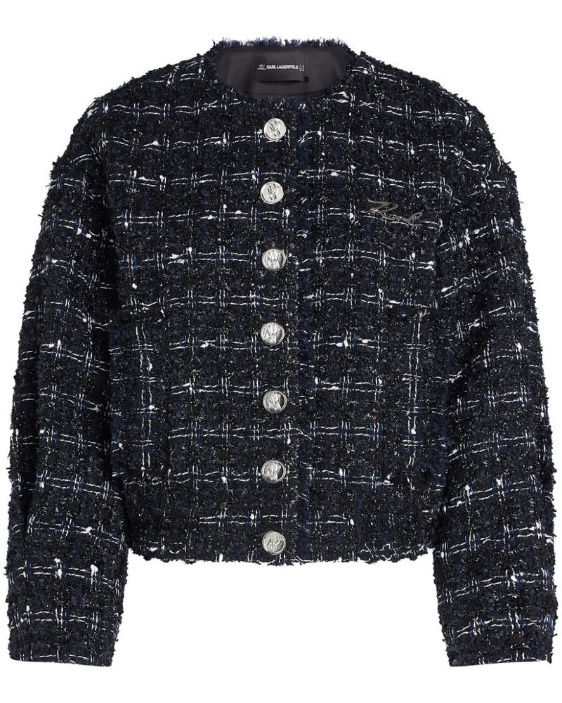 Karl Lagerfeld Essential Bomberjacke aus Bouclé - Schwarz Schwarz