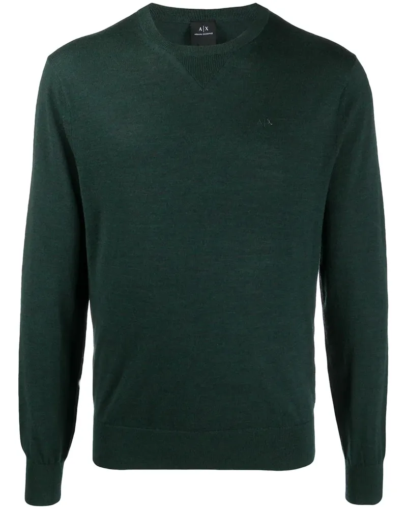 Armani Exchange Pullover mit Logo-Stickerei - Grün Grün