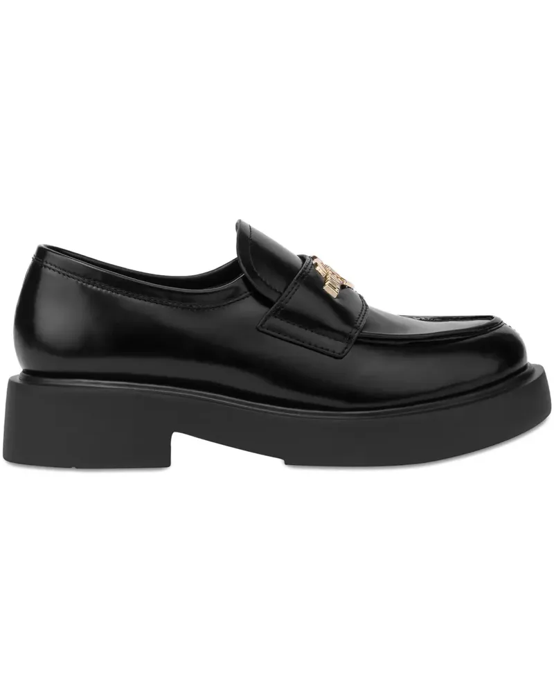 Moschino Loafer mit Logo-Schild - Schwarz Schwarz