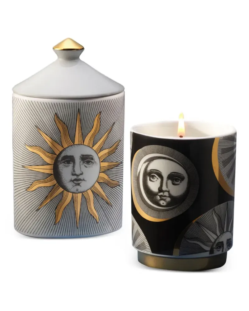 Fornasetti Sun Moon Kerze - Schwarz Schwarz