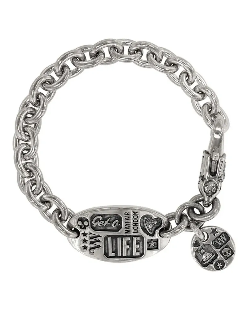 Vivienne Westwood Lancelot engraved-charm bracelet - Silber Silber