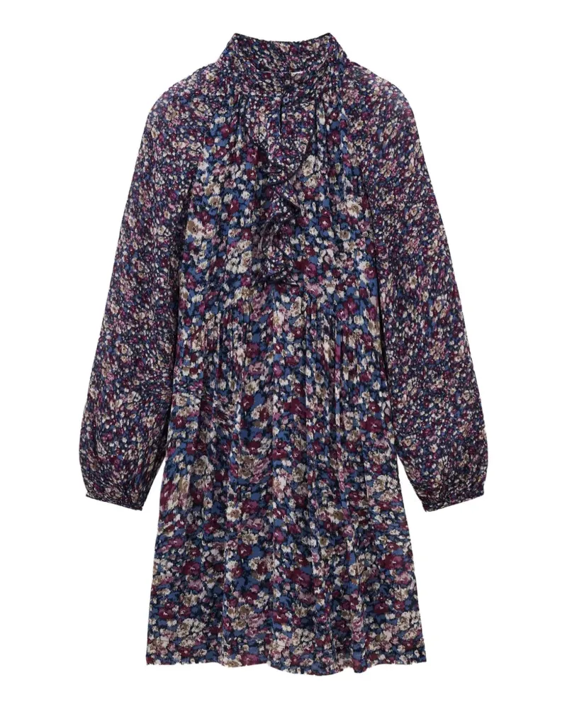 ba&sh Kimia gerüschtes Minikleid mit Blumenprint - Blau Blau
