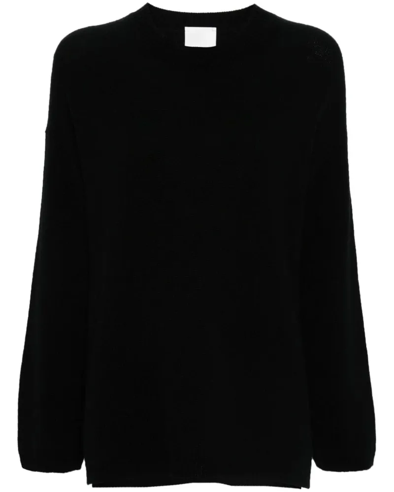 ALLUDE Kaschmirpullover mit Rundhalsausschnitt - Schwarz Schwarz