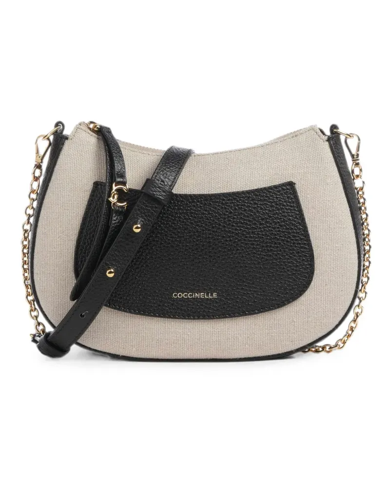 Coccinelle Schultertasche aus gekörntem Leder - Nude Nude