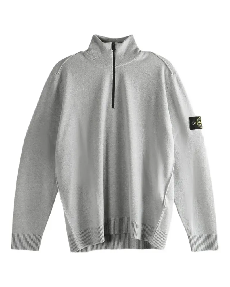 Stone Island Compass-patch zip-neck sweater - Grau Grau