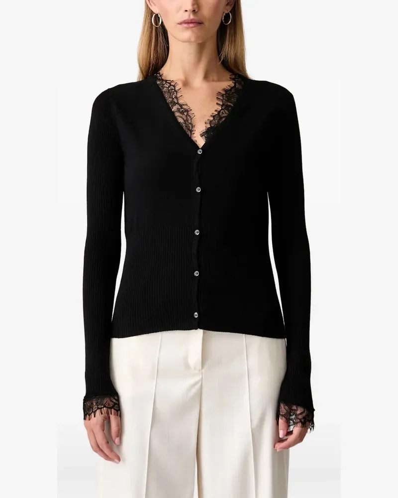 Pinko Gerippter Cardigan - Schwarz Schwarz