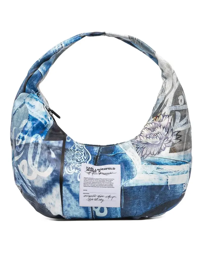 Karl Lagerfeld Schultertasche mit Print - Blau Blau