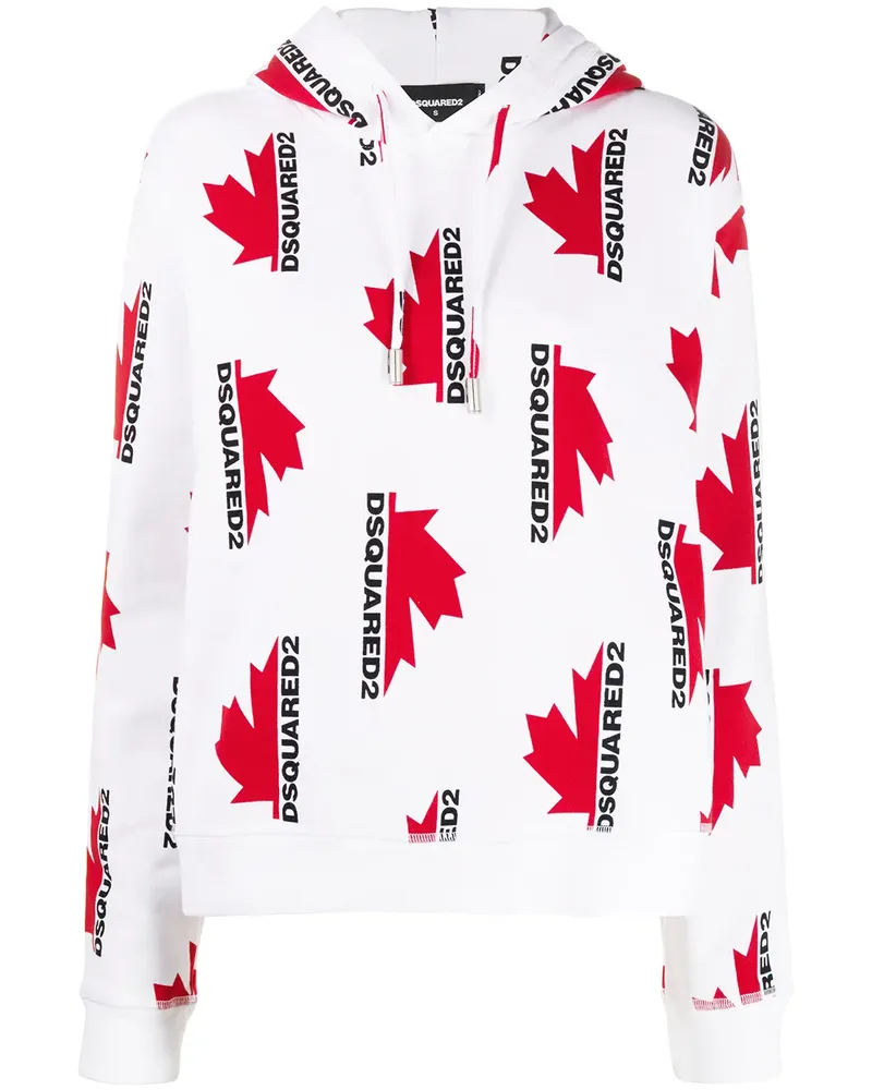 Dsquared2 Kapuzenpullover mit Logo-Print - Weiß Weiß