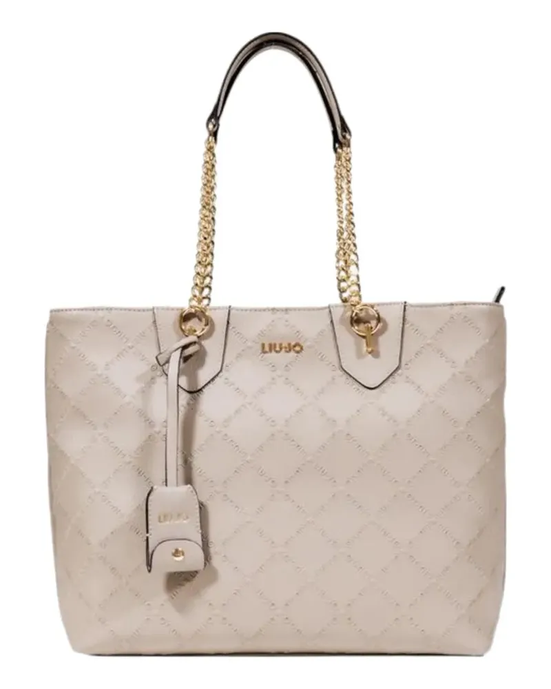Liu Jo logo-embossed quilted tote bag - Nude Nude