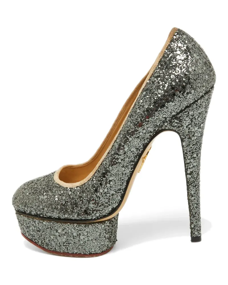 Charlotte Olympia Dolly Plateau-Pumps mit Glitter - Grau Grau