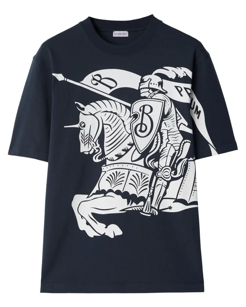 Burberry T-Shirt mit Ritteremblem - Blau Blau