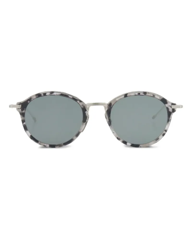 Thom Browne Runde Sonnenbrille in Schildpattoptik - Grau Grau