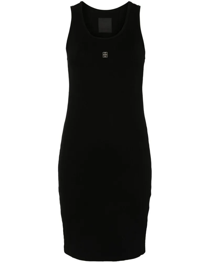 Givenchy Geripptes Minikleid mit 4G-Motiv Schwarz