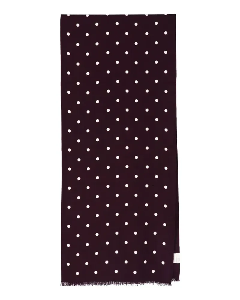 Destin Ausgefranster Schal mit Polka Dots - Braun Braun
