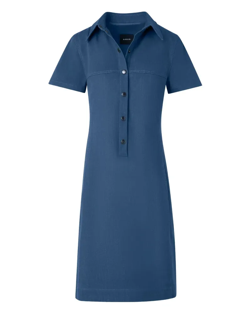 Akris Geknöpftes Minikleid mit Kragen - Blau Blau