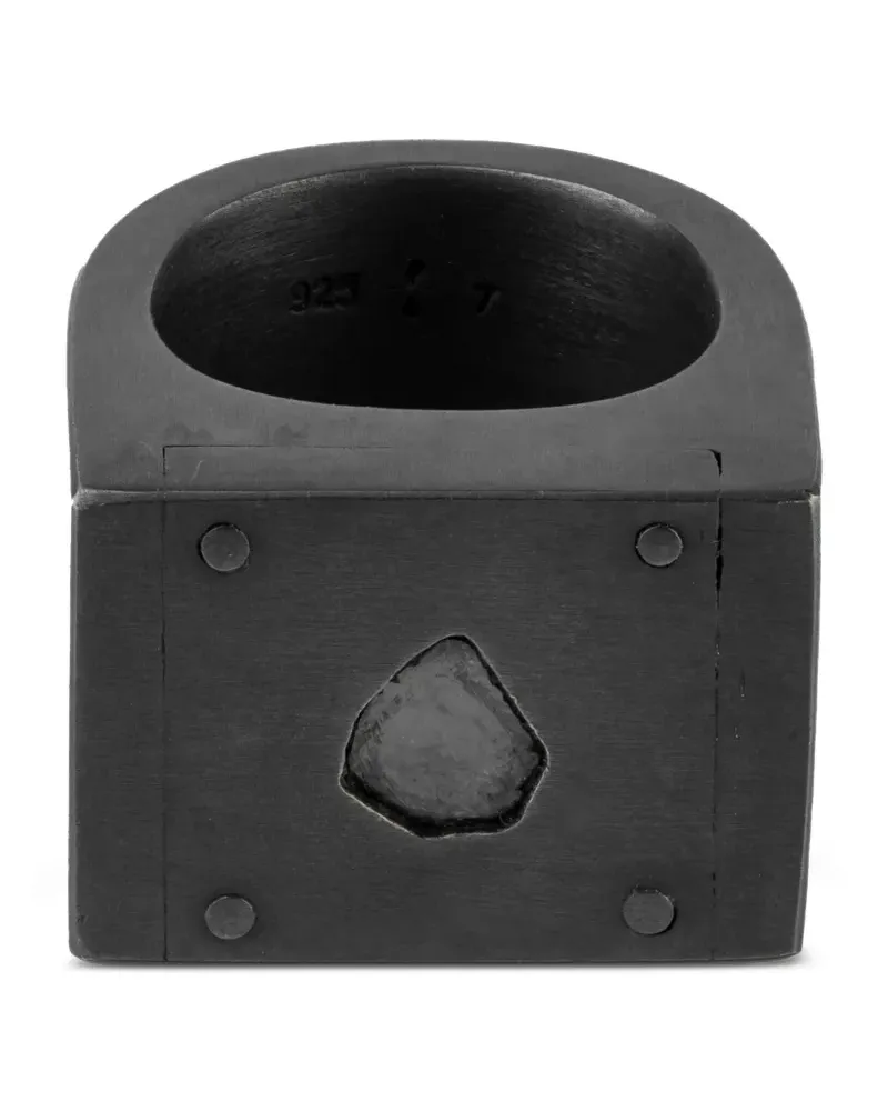 Parts Of Four Plate Single Ring aus Sterlingsilber - Schwarz Schwarz