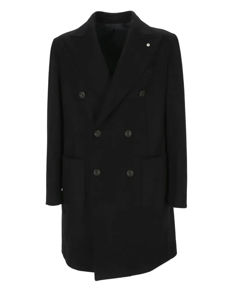 Luigi Bianchi Mantova double-breasted coat - Schwarz Schwarz