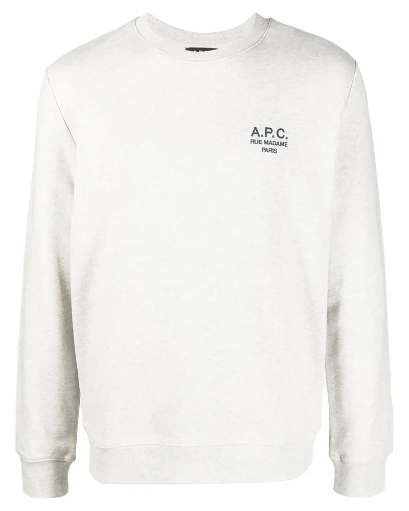 A.P.C. Sweatshirt mit Logo-Print - Grau Grau