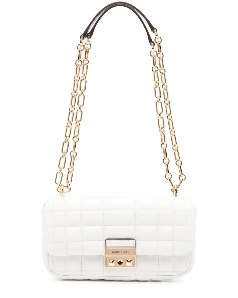 Michael Kors Kleine Tribeca Schultertasche mit Steppmuster - Weiß Weiß