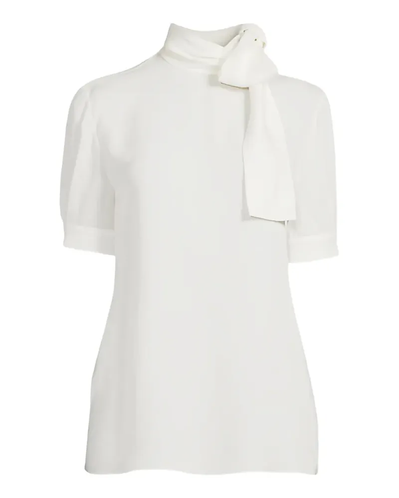 Valentino Garavani Bluse aus Seiden-Georgette mit Schleifendetail - Weiß Weiß