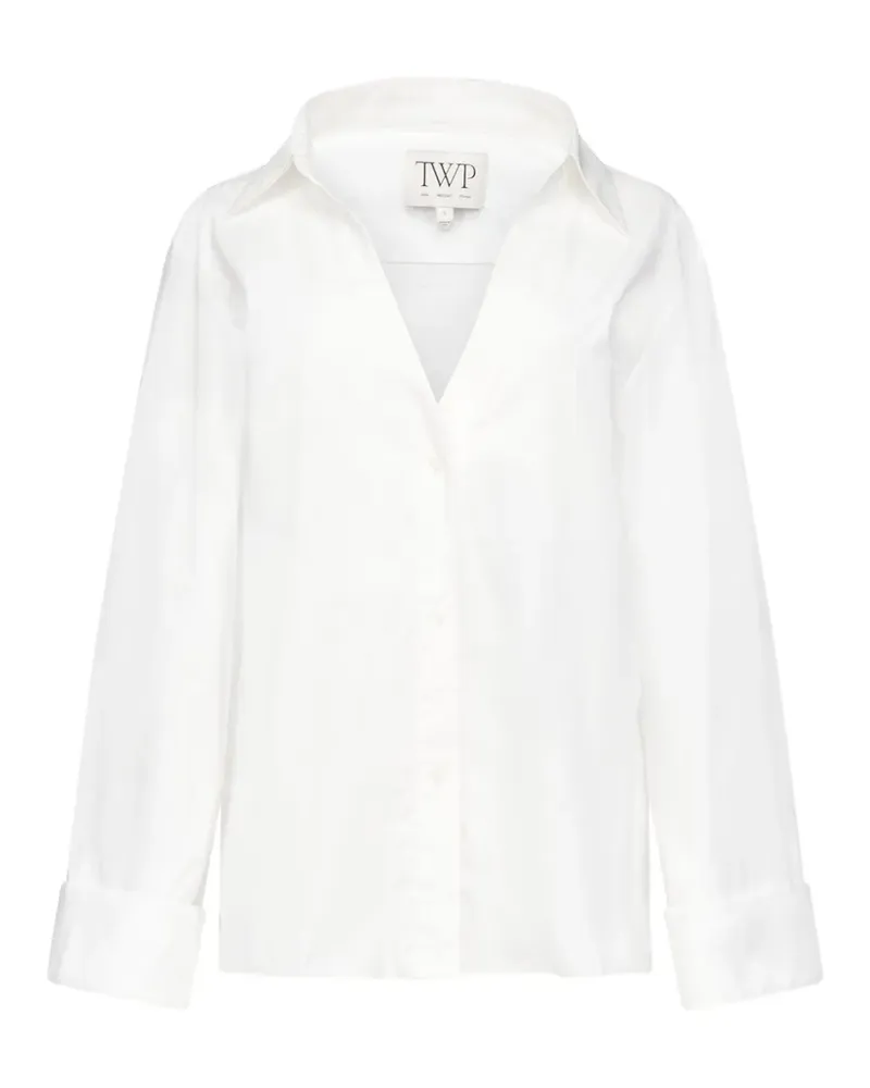 TWP V-neck spread-collar shirt - Weiß Weiß