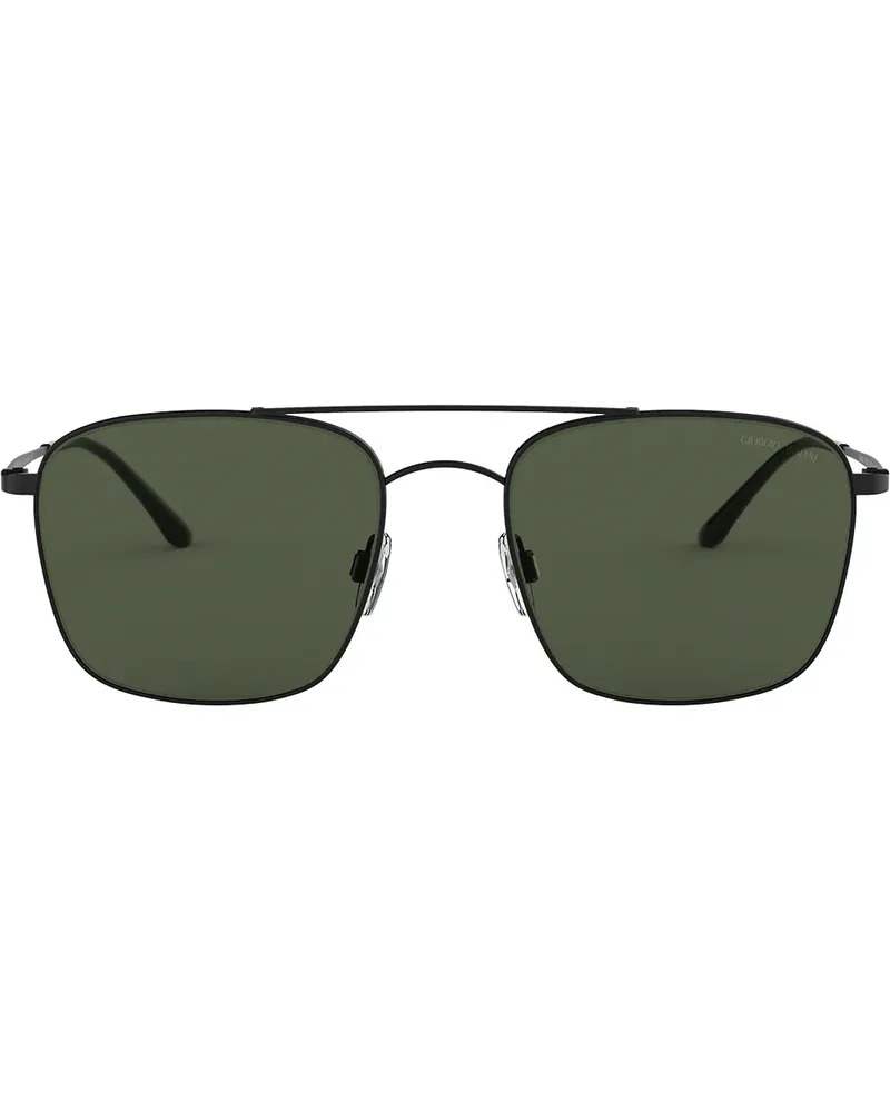 Giorgio Armani Sonnenbrille mit eckigem Gestell - Schwarz Schwarz