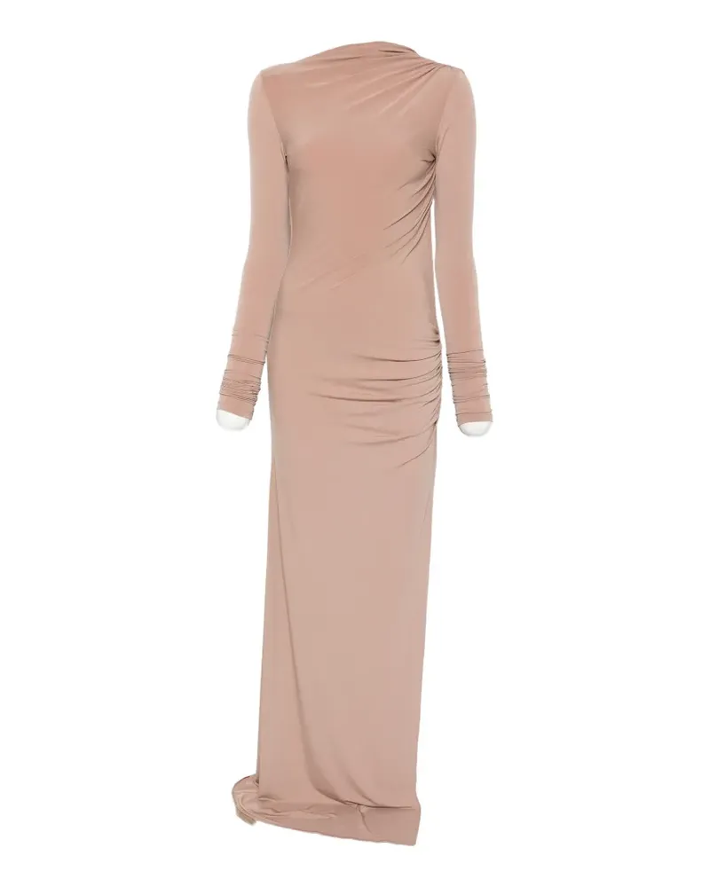ANDAMANE Sophie ruched open-back maxi dress - Nude Nude