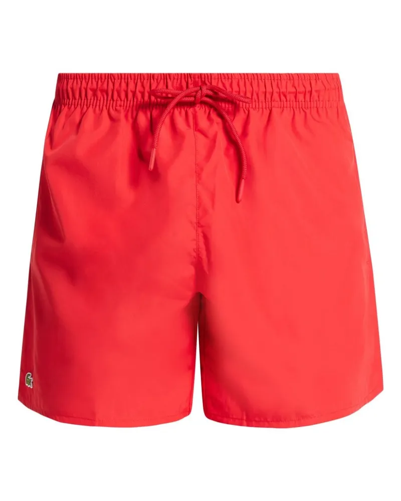 Lacoste Badeshorts mit Logo-Stickerei - Rot Rot