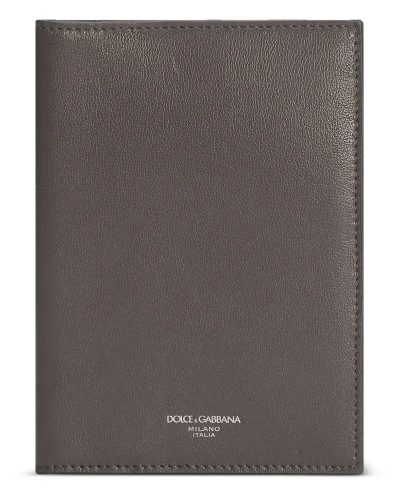 Dolce & Gabbana Pass-Etui aus Leder - Grau Grau