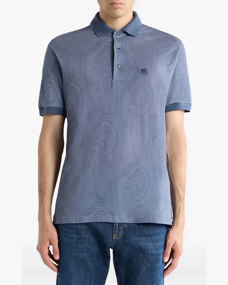 Etro Poloshirt mit Arnica-Motiv - Blau Blau