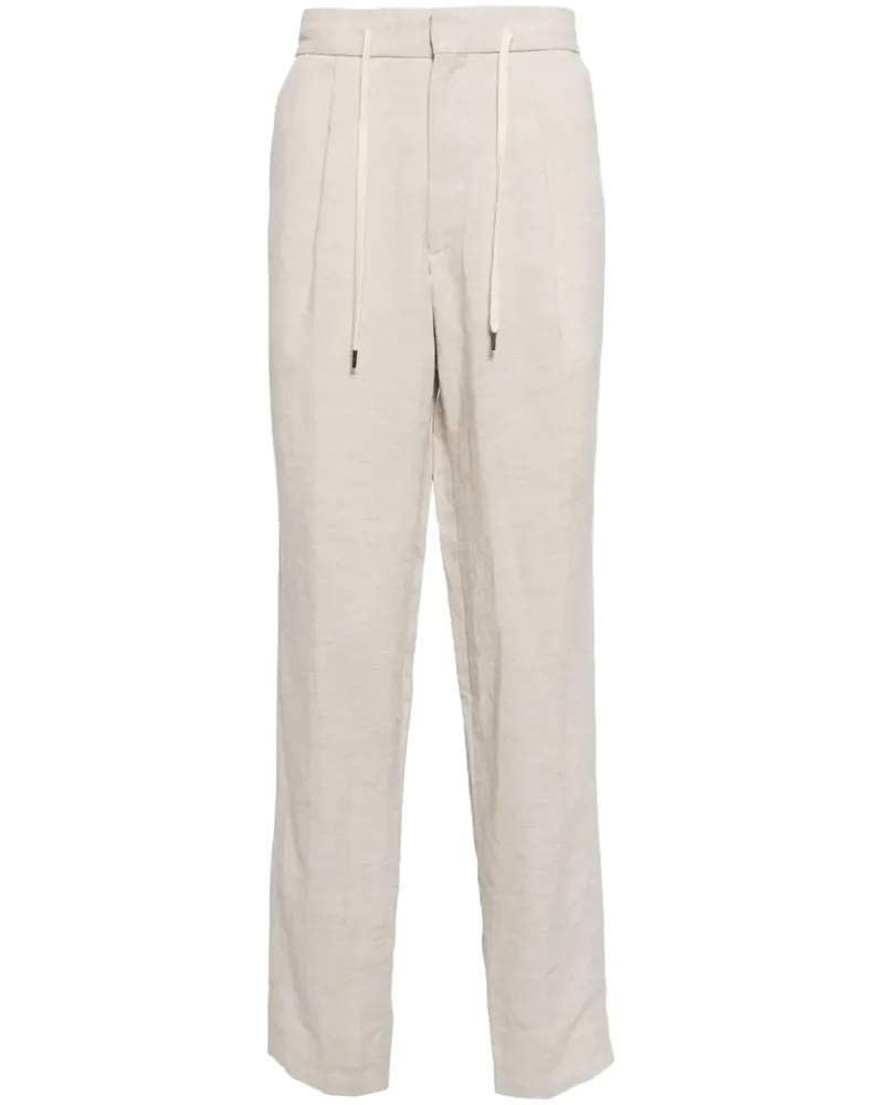 N.Peal Sorrento Leinenhose mit Kordelzug - Nude Nude