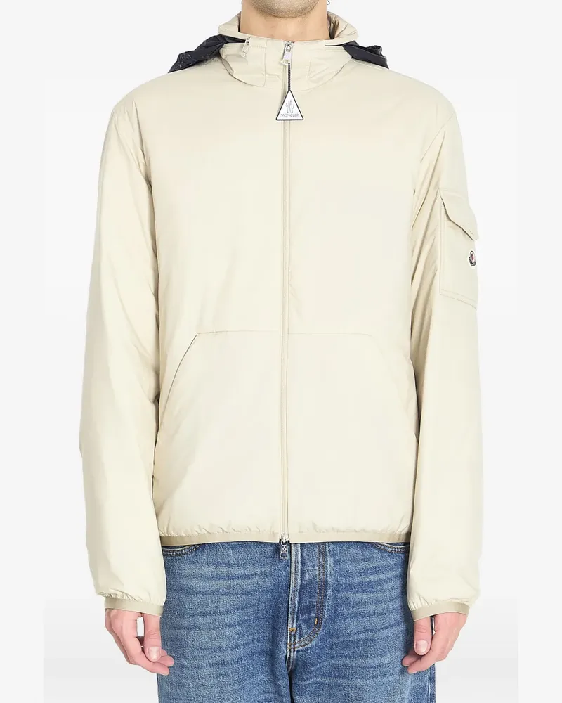 Moncler padded logo patch jacket - Nude Nude