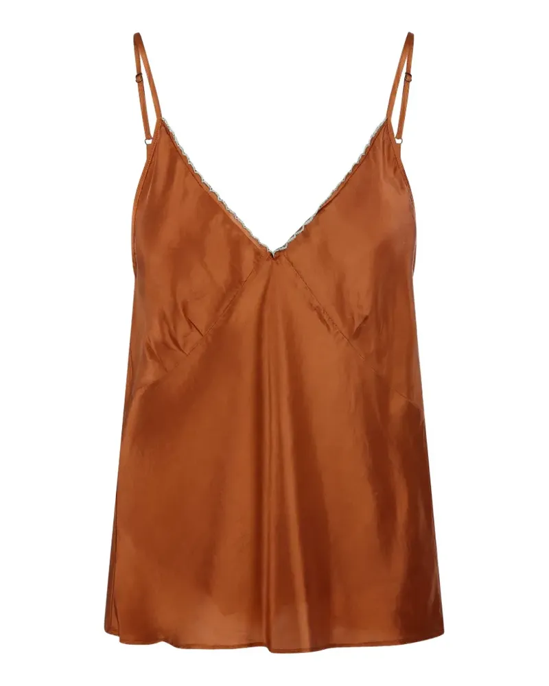 forte_forte scallop-trim camisole top - Braun Braun