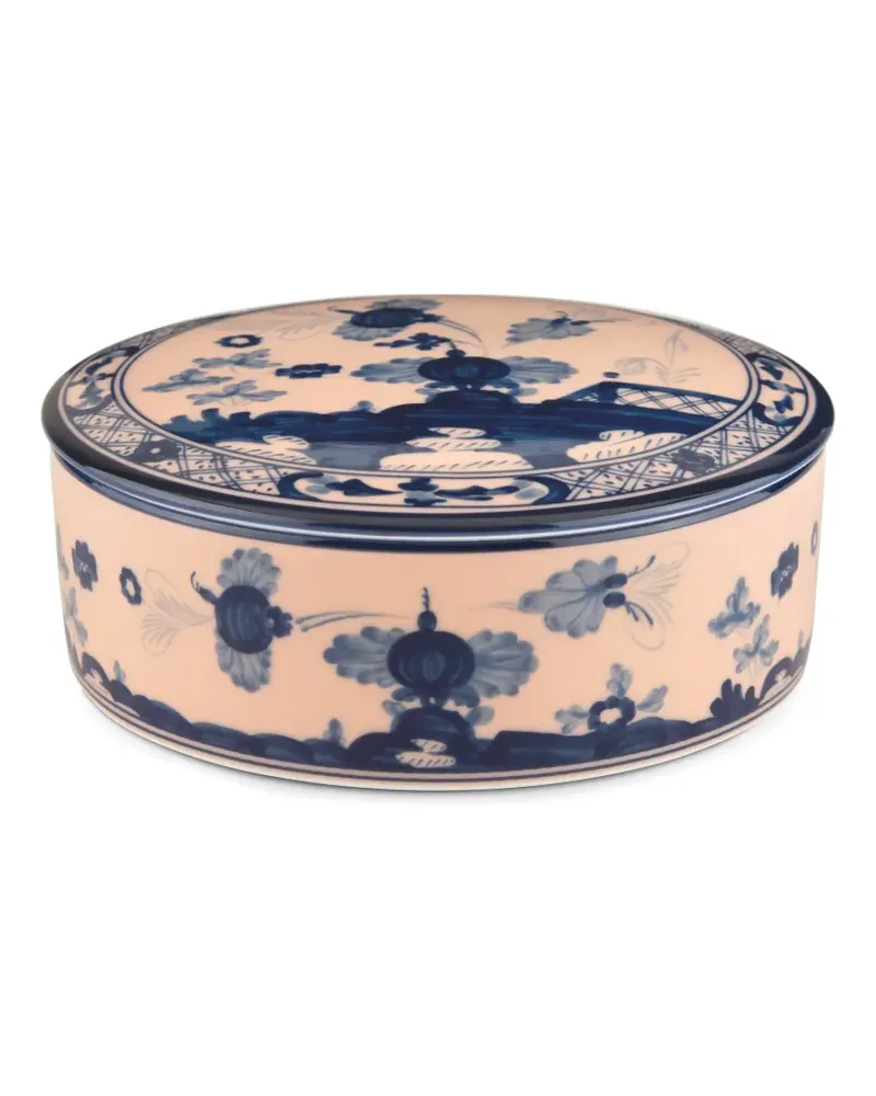 Ginori 1735 Runde Box mit Blumen-Print - Nude Nude