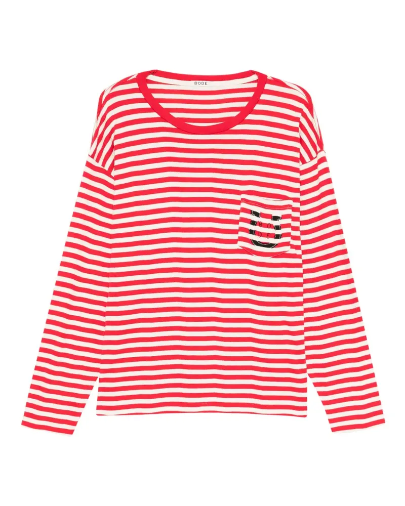 BODE Gestreiftes Langarmshirt - Rot Rot