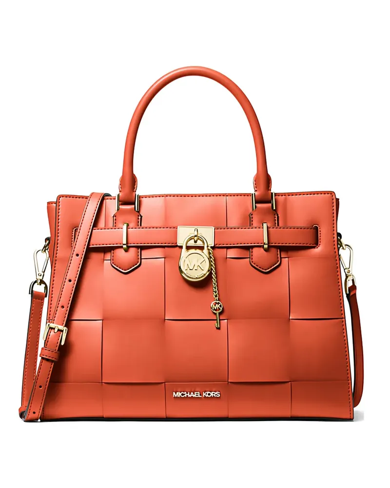 Michael Kors Hamilton woven satchel - Orange Orange