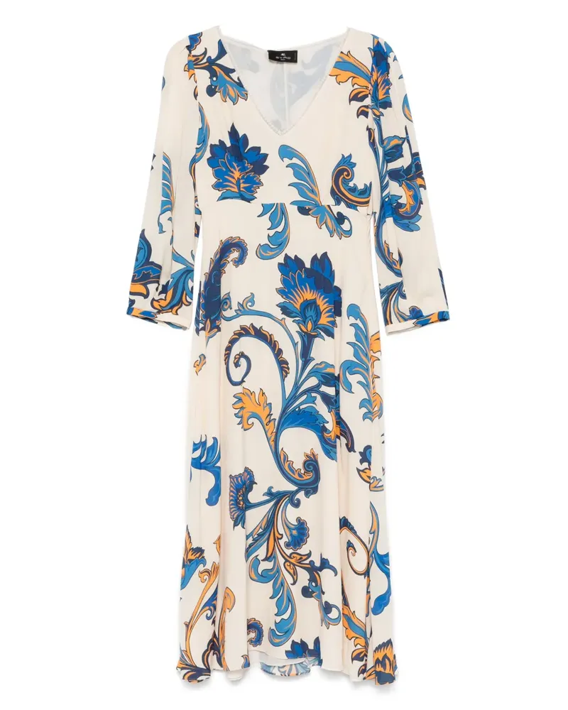Etro Midikleid mit Blumen-Print - Nude Nude