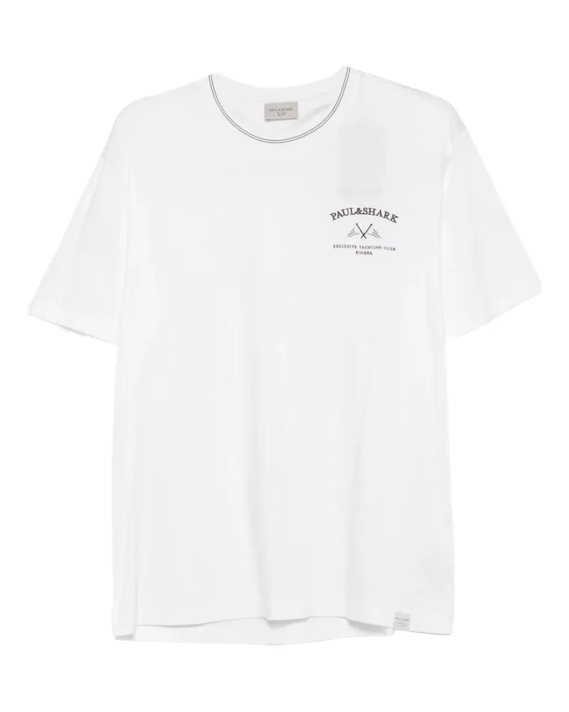 Paul & Shark T-Shirt mit Logo-Stickerei - Weiß Weiß