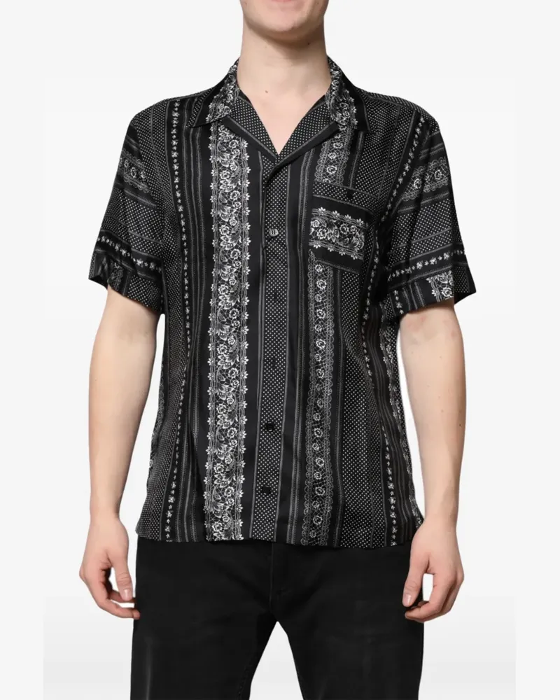 Dolce & Gabbana floral-print silk shirt - Schwarz Schwarz