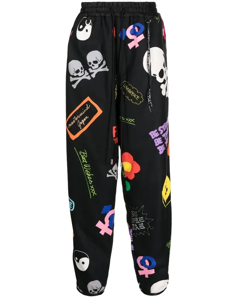 Mastermind Japan Jogginganzug mit grafischem Print - Schwarz Schwarz