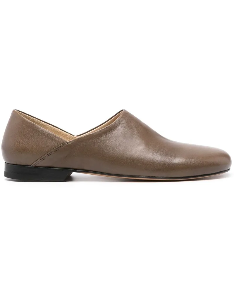 Christophe Lemaire Slipper aus Leder - Braun Braun