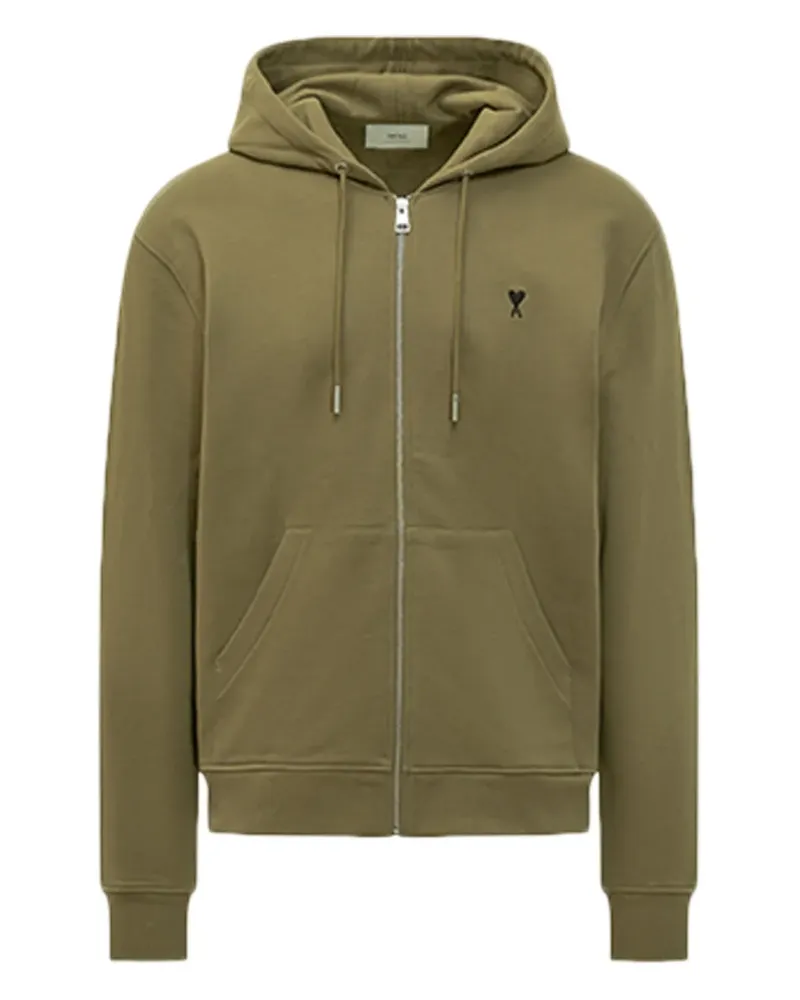 AMI Paris Kapuzenjacke mit Herz-Logo - Grün Grün