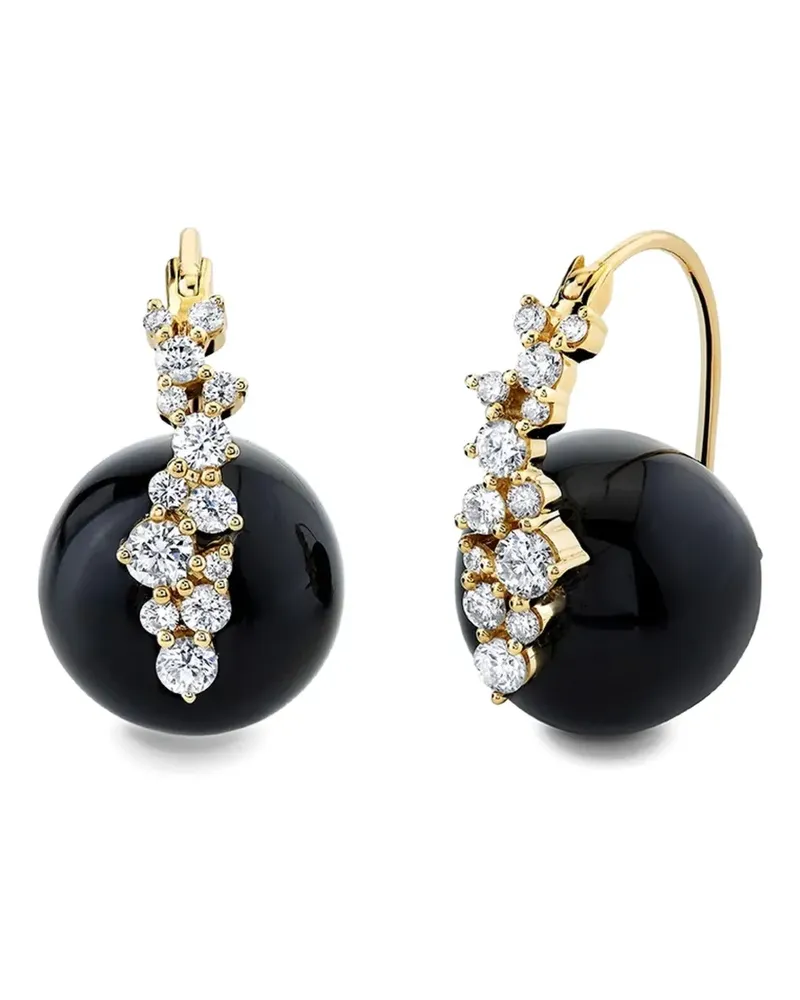 Sydney Evan 14kt Gelbgoldohrringe mit Onyx Gold