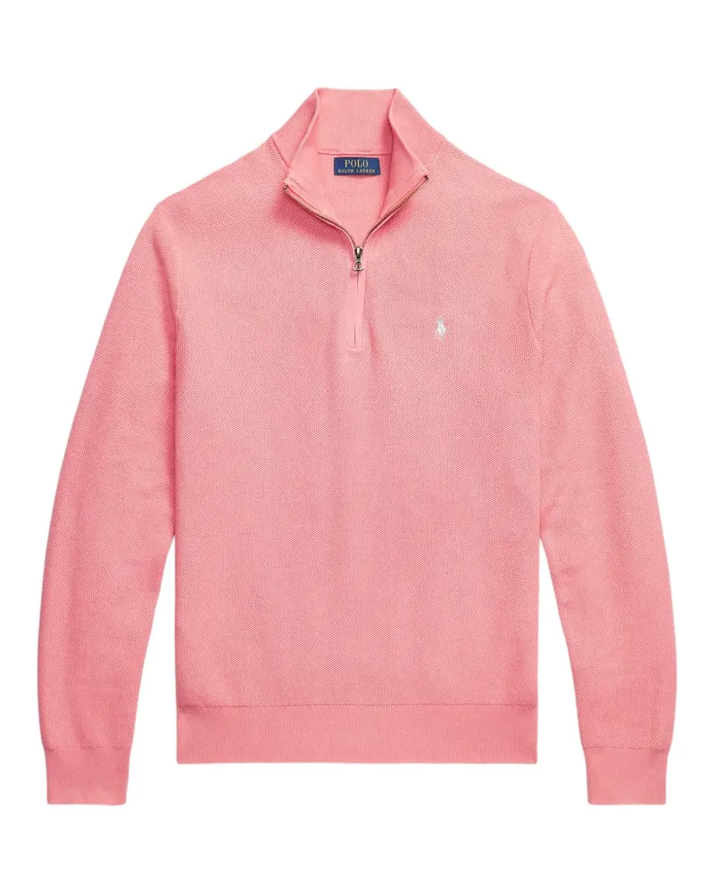 Ralph Lauren Bestickter Pullover mit Viertelreißverschluss - Rosa Rosa